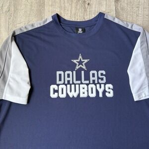 Reebok Dallas Cowboys Blue Tshirt Large Stripe NFL Sleeve Retro Y2K Vintage 2XL